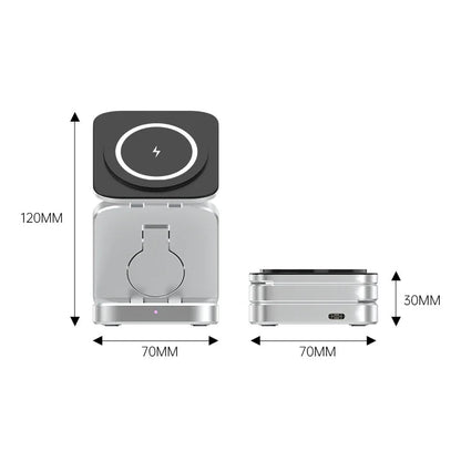 3-in-1 Magnetic Wireless Charger — Fast Charging Stand for iPhone, AirPods &amp; Apple Watch