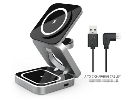 3-in-1 Magnetic Wireless Charger — Fast Charging Stand for iPhone, AirPods &amp; Apple Watch