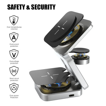 3-in-1 Magnetic Wireless Charger — Fast Charging Stand for iPhone, AirPods &amp; Apple Watch