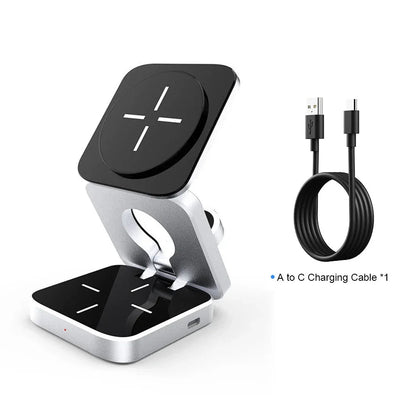 3-in-1 Magnetic Wireless Charger — Fast Charging Stand for iPhone, AirPods &amp; Apple Watch
