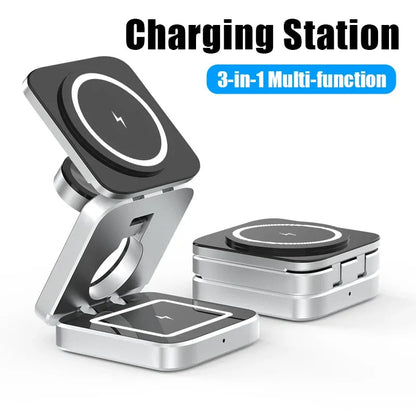 3-in-1 Magnetic Wireless Charger — Fast Charging Stand for iPhone, AirPods &amp; Apple Watch